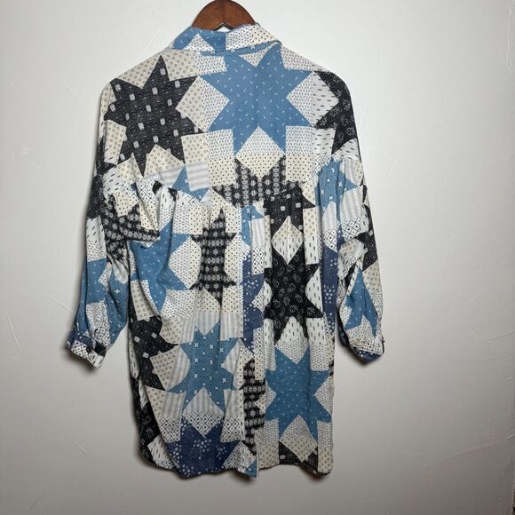 Intimately Free People Patchwork Tunic Top Blouse Women's Size XS Boho Oversize - Picture 8 of 16